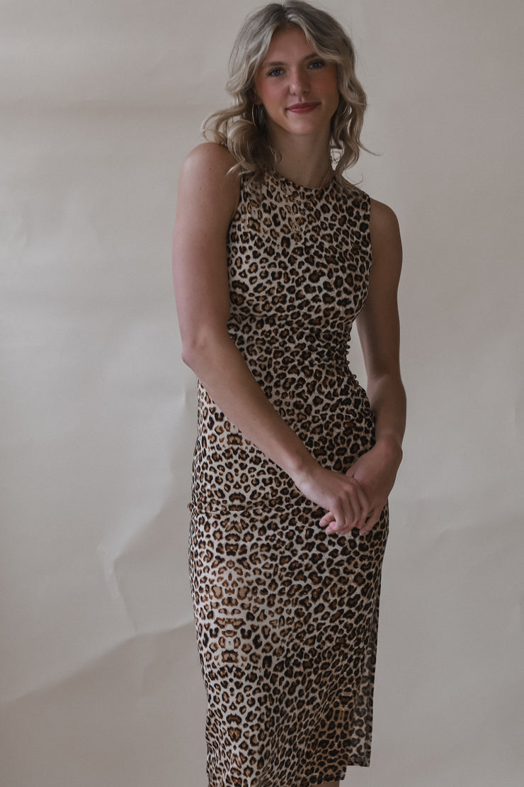 Knit Leopard Midi Dress