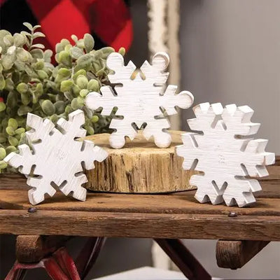 Wooden Snowflake Sitter
