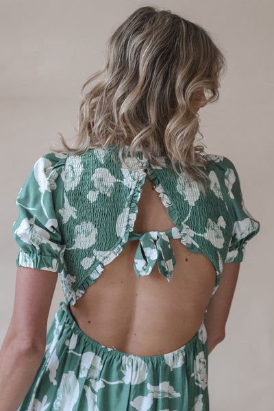 Floral Printed Smocked Dress