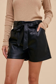 Jackie Black Leatherette Shorts