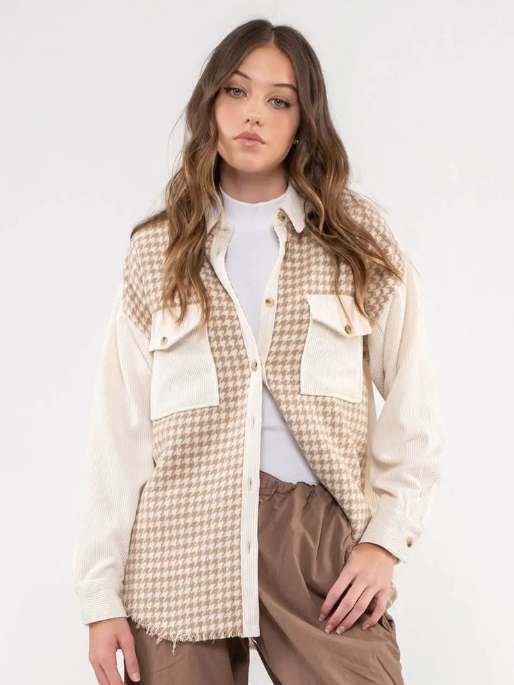 Hailey Houndstooth Shacket