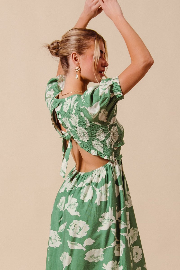 Floral Printed Smocked Dress