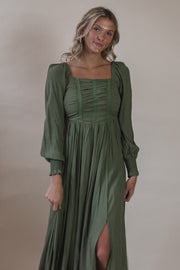 Grace Olive Maxi Dress