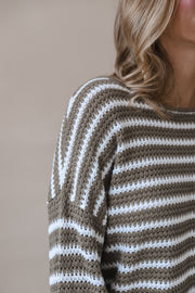 Lori Olive Stripe Sweater