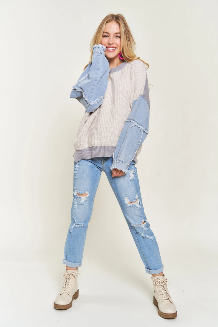 Denim Daze Mixed Sweater