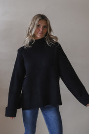 Free Falling Turtleneck Black Sweater