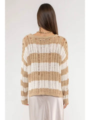 Khaki Striped Sweater