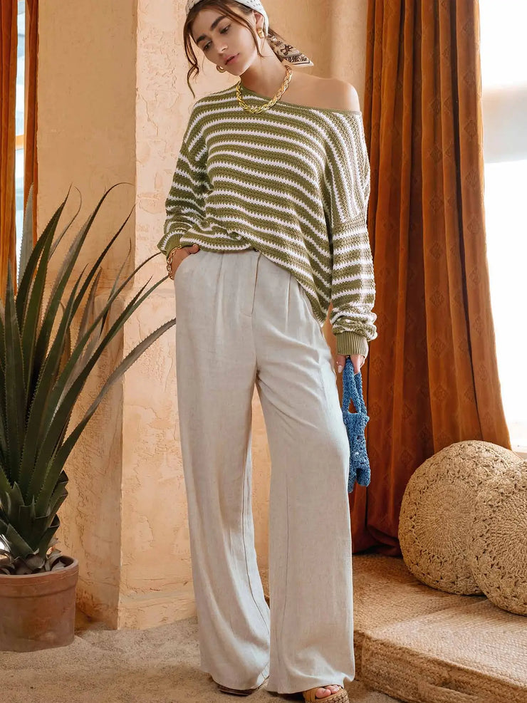 Lori Olive Stripe Sweater