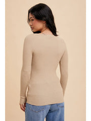 Eggshell Notch Neck Blouse