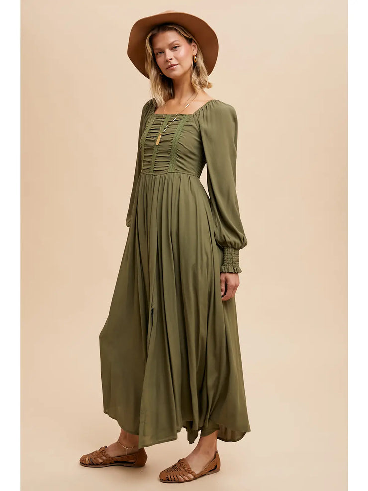 Grace Olive Maxi Dress