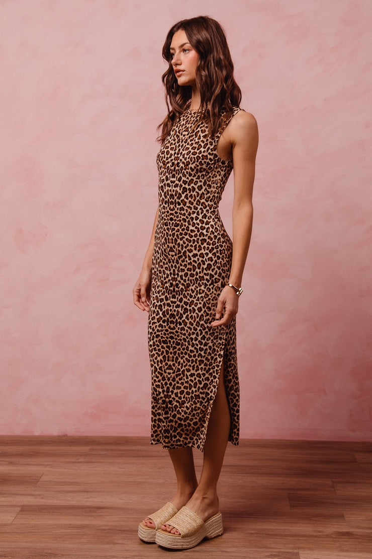 Knit Leopard Midi Dress