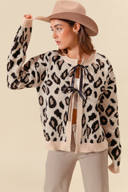 Leopard Bow Cardigan