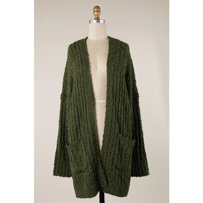 Olive  Popcorn Cardigan (Copy)