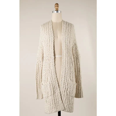 Oatmeal Popcorn Cardigan