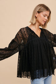 Lottie Black Lace Blouse