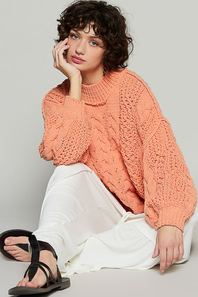 Peach Twist Sweater