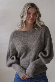 Hollie Mocha Boatneck Sweater