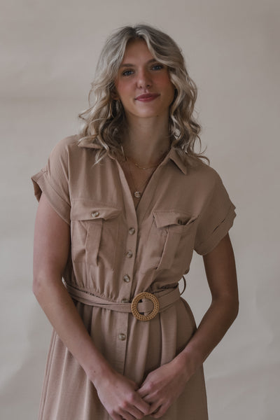 Midi Mindy Tan Dress