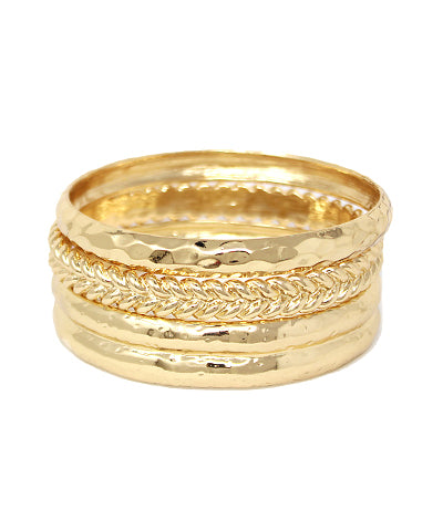 Textured Gold Cuff Set
