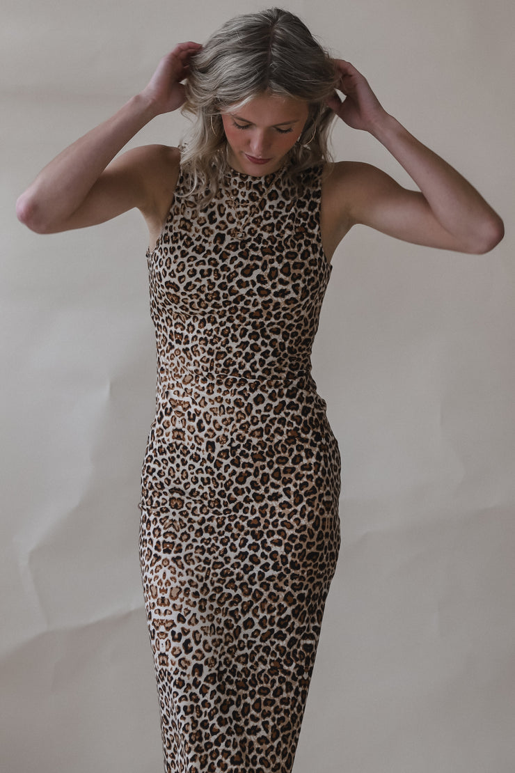 Knit Leopard Midi Dress