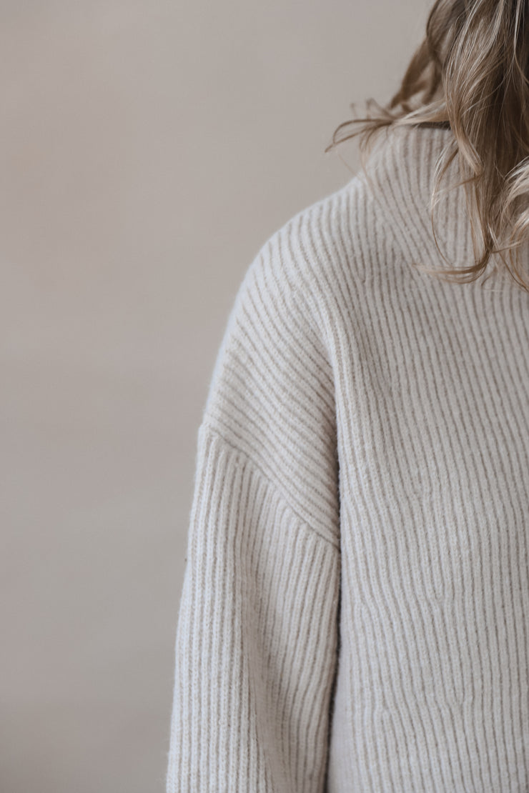 Free Falling Turtleneck Ivory Sweater