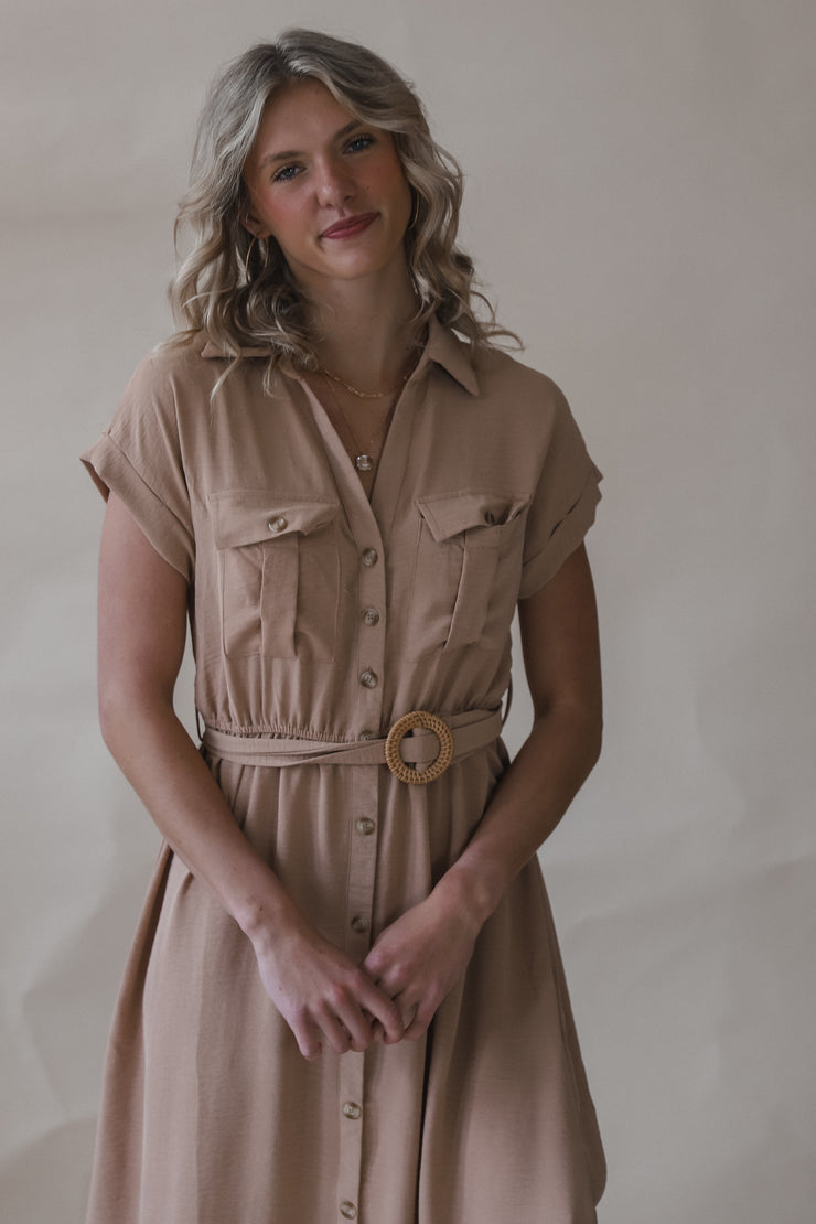 Midi Mindy Tan Dress