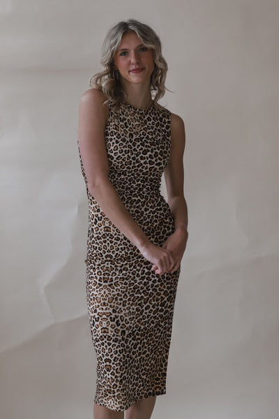 Knit Leopard Midi Dress