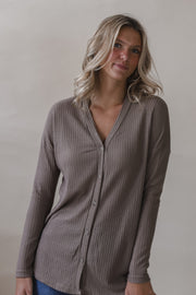 Wendi Mocha Waffle Buttondown