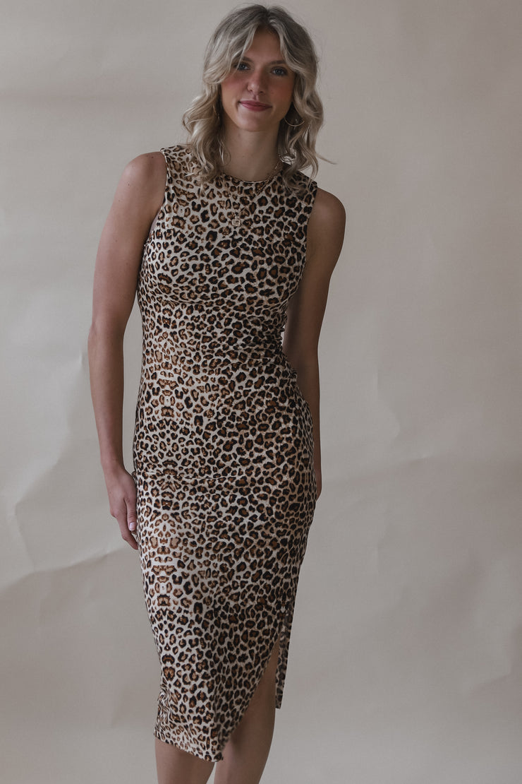 Knit Leopard Midi Dress