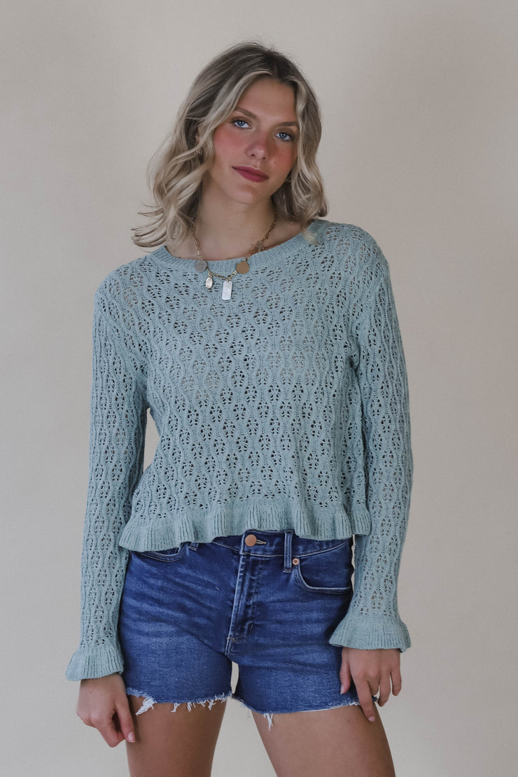 Sage Raleigh Ruffle Sweater