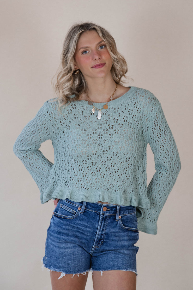 Sage Raleigh Ruffle Sweater