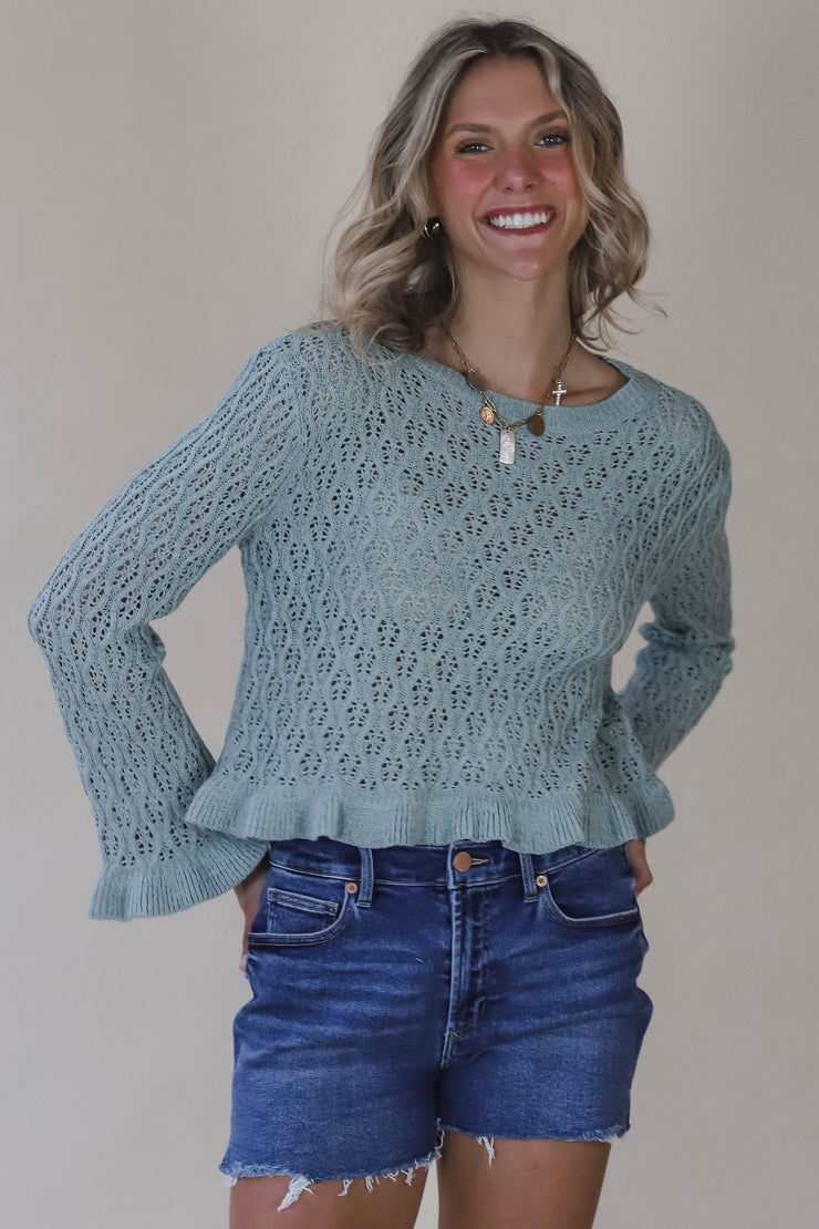 Sage Raleigh Ruffle Sweater