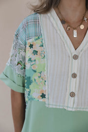 Sage Patchwork Blouse