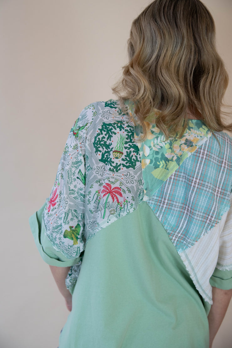 Sage Patchwork Blouse