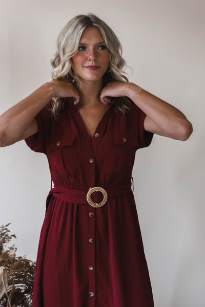 Burgundy Dreams Midi Dress