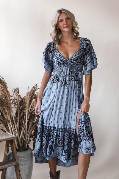Blue Mirage Midi Dress