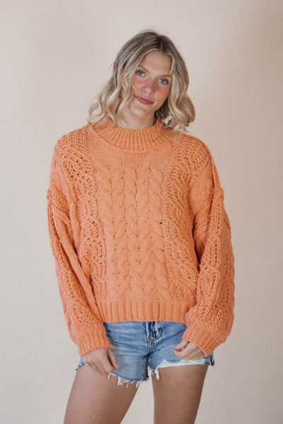Peach Twist Sweater