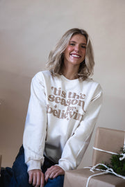 Tis’ the season glitter sweatshirt