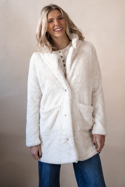 Long Sherpa Jacket Ivory