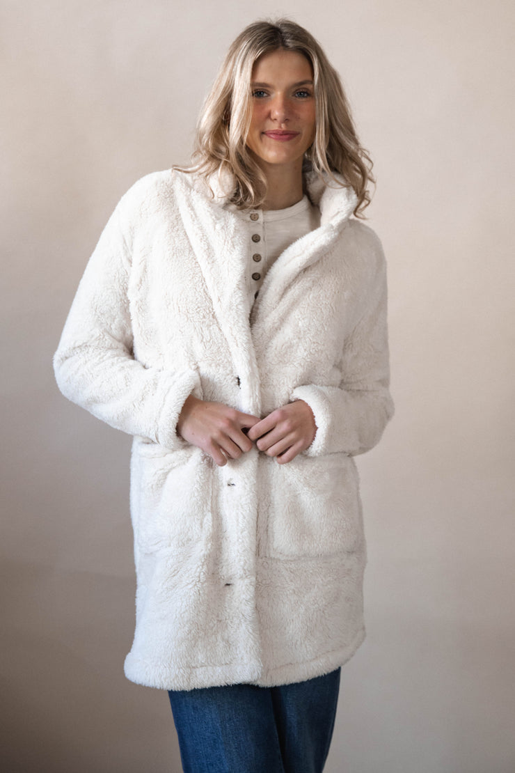 Long Sherpa Jacket Ivory