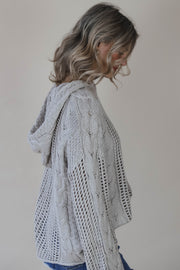 Braided Knit Hooded Sweater