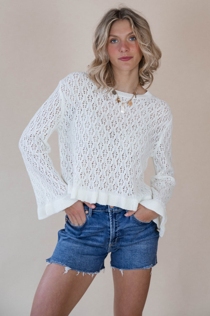 Ivory Raleigh Ruffle Sweater