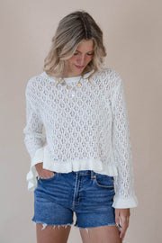Ivory Raleigh Ruffle Sweater
