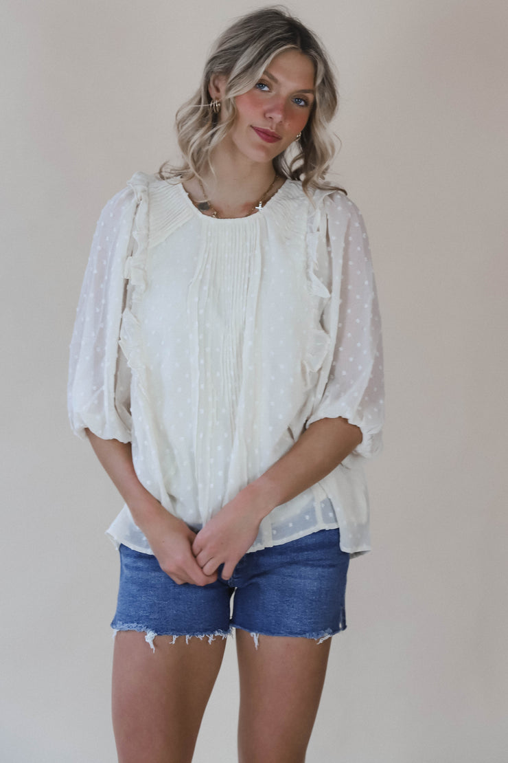 ivory chiffon blouse