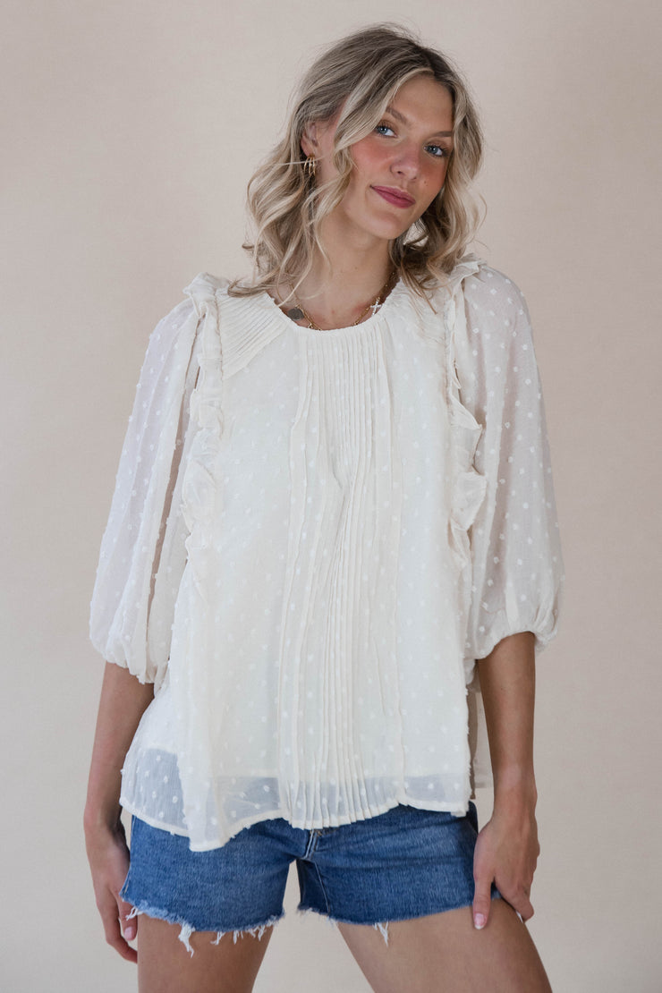 ivory chiffon blouse