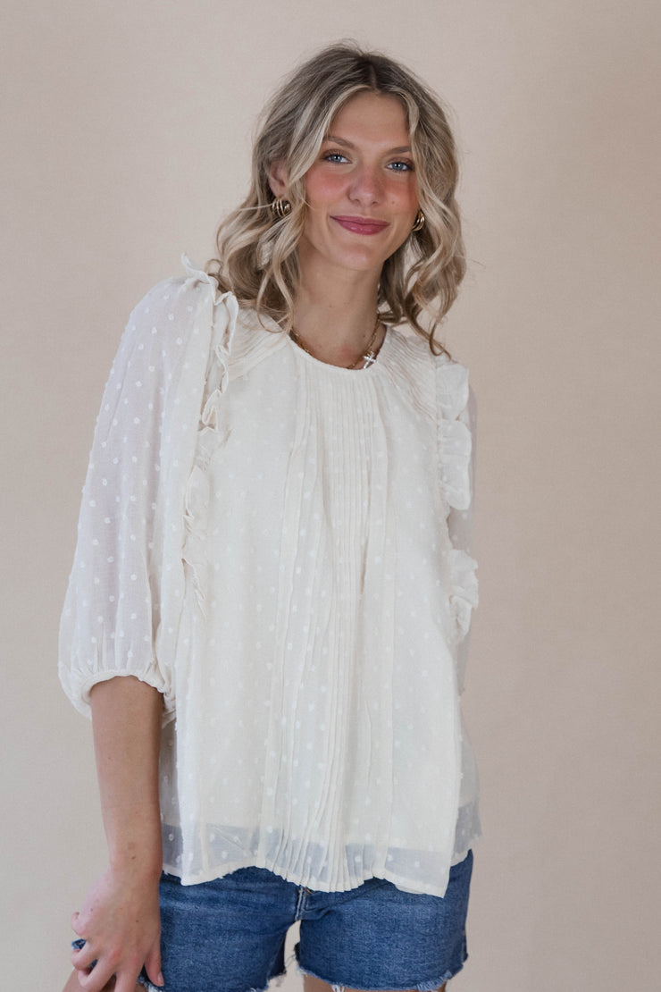 ivory chiffon blouse