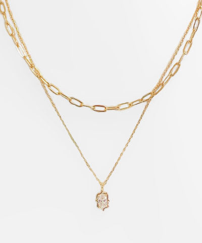 Mini Crystal Paperclip Necklace
