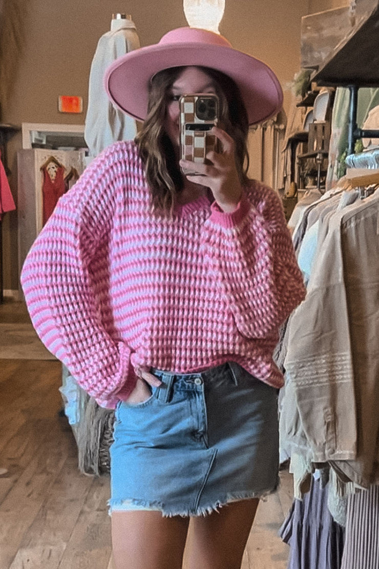 Pink Stripes Sweater