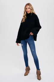 Free Falling Turtleneck Black Sweater