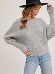 Hollie Grey Boatneck Sweater